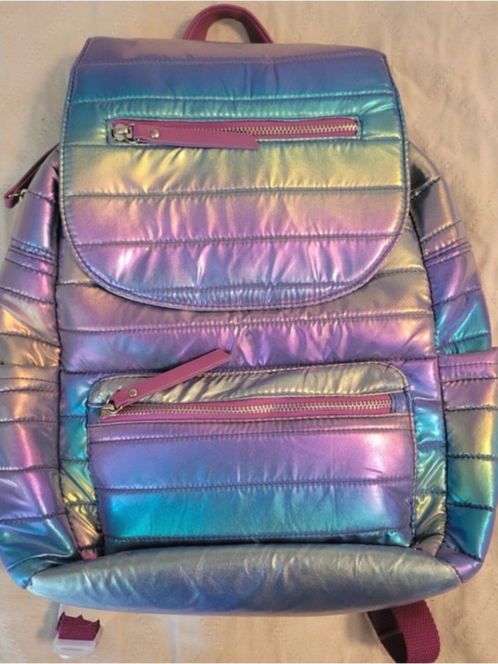 Iridescent Holographic Women’s Backpack - Pink/Purple/Blue